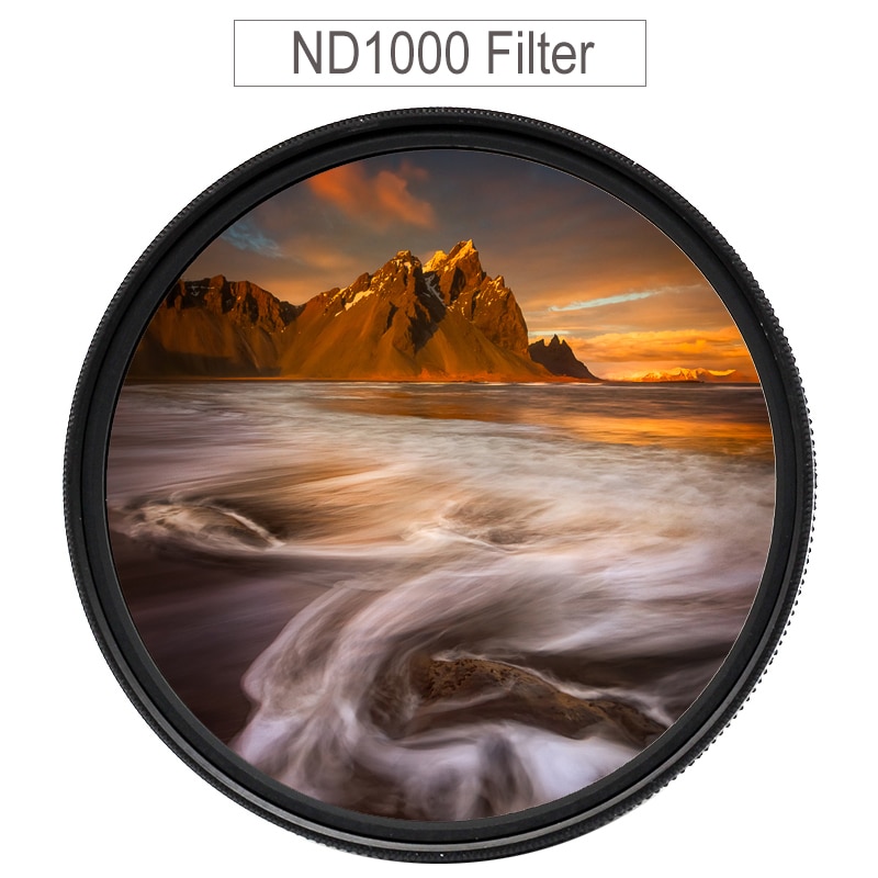 WTIANYA ND filtre 40.5mm 43mm 46mm 49mm 52mm 55mm 58mm 62mm 67mm 72mm 77mm 82mm 95mm ND1000 densité neutre 3.0 filtre (10-Stop)