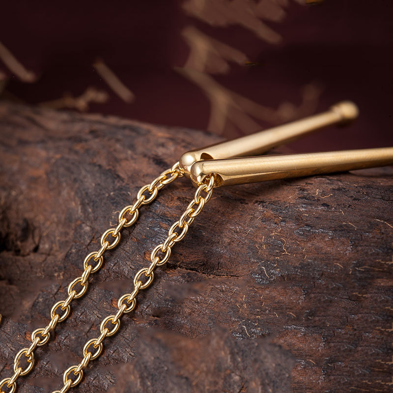 Hommes collier Rockers Jazz bande tambour collier pendentif batteurs caisse claire batterie bâton en acier inoxydable pendentif chaîne bijoux