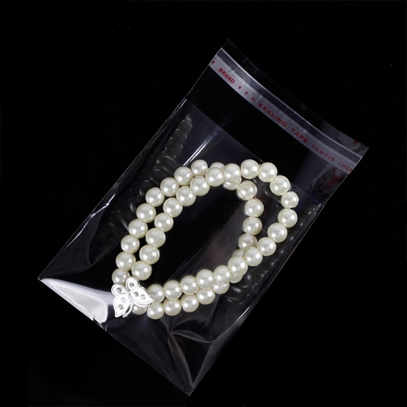 100Pcs Zelfklevende Transparante Plastic Sieraden Pakket Bag Hersluitbare Clear Self Sealing Retail Earring Verpakking Zakjes