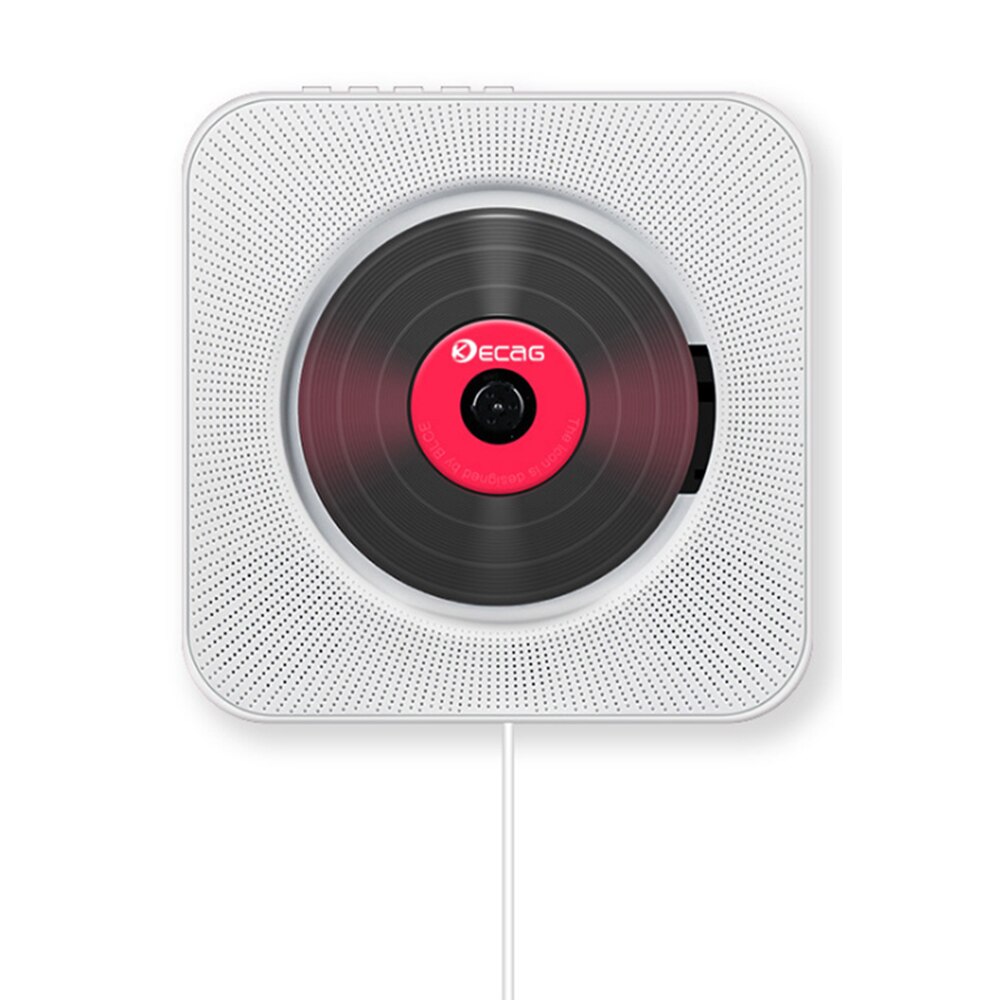 Reproductor de CD montado en la pared, Radio FM, Bluetooth, USB, reproductor de música portátil, Control remoto, altavoz estéreo para el hogar: Blanco
