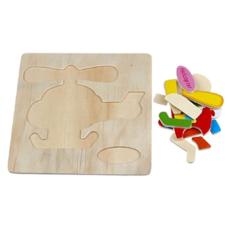Houten Puzzels Educatief Ontwikkeling Baby Kinderen Training Speelgoed Helikopter Educatief Speelgoed Creatieve Puzzels Speelgoed