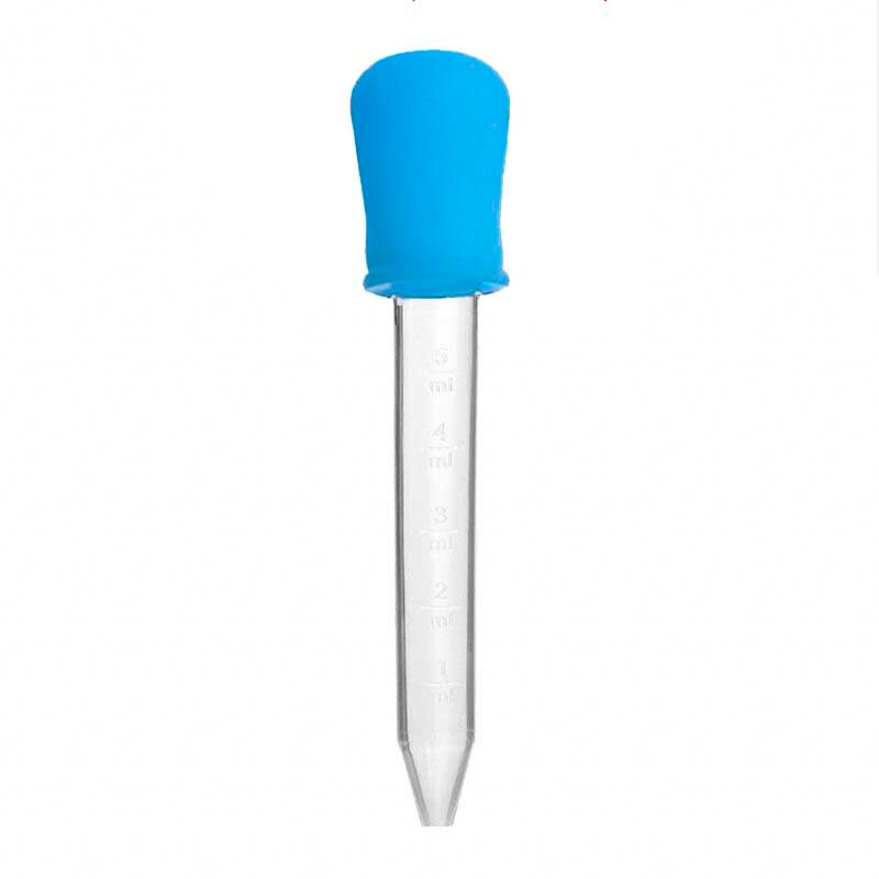 5ml Silicone Pipette Liquid Food Dropper Plastic Baby Feeding Medicine Dropper Spoon Burette Infant Utensils: Sky Blue