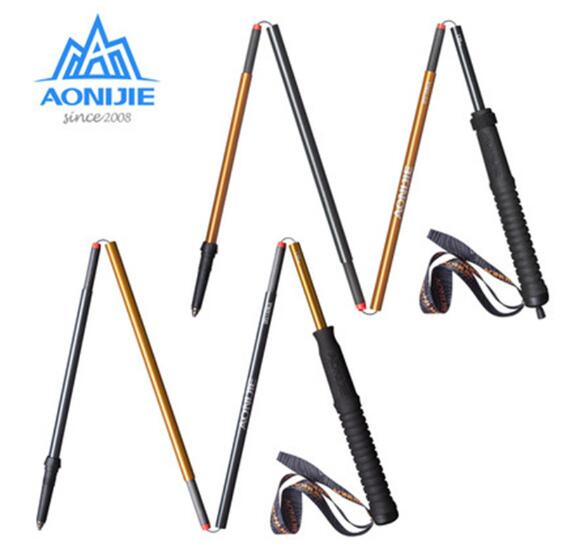 AONIJIE Vouwen Running Walking Sticks Ultralight Quick Lock Trekking Wandelen Pole Race Koolstofvezel Trail Race Running 4 Sectie