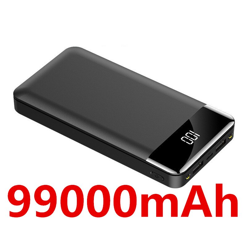 Power Bank 99000Mah Draagbare Opladen Charger Power Bank 99000Mah Mobiele Telefoon Externe Batterij Poverbank Voor Xiaomi Mi: black-99000mAh