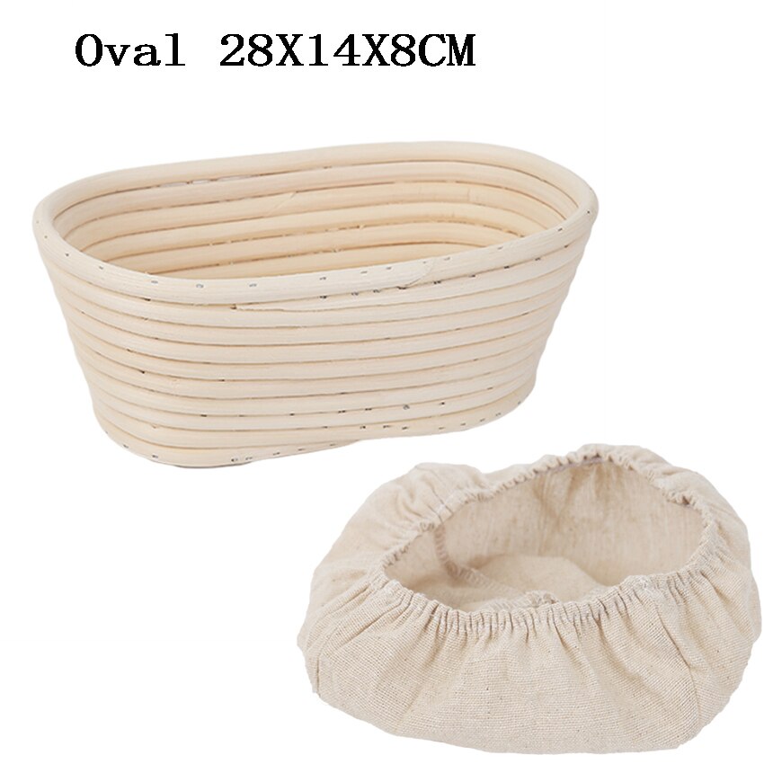 Deeg Gisting Brood Mand Deeg Schraper Bakken Kom Diy Brood Lame Natuurlijke Rotan Proofing Mand Keuken Bakken Tools: Oval28X14X8CM