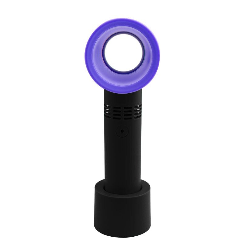 Draagbare, bladloze ventilator, handzame minikoeler, handige ventilator zonder blad, usb-oplaadbaar, klein persoonlijk koelgereedschap voor thuis: Zwart