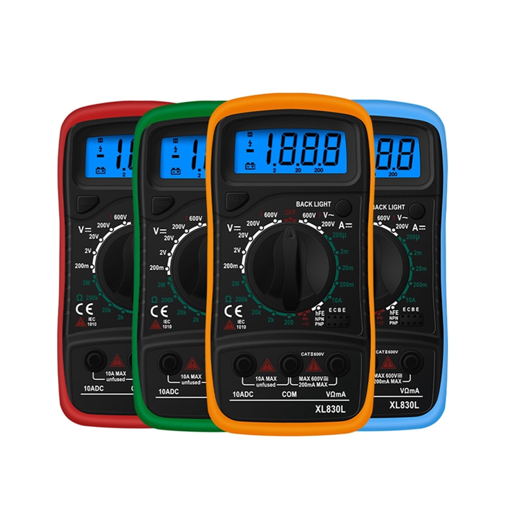 XL830L Handheld Digitale Multimeter Lcd Backlight Draagbare Ac/Dc Amperemeter Voltmeter Ohm Voltage Tester Meter Multimetro