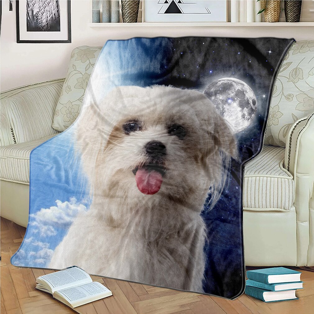Dierlijke hond zachte flanellen dekens alpaca voor kinderen dikke warme plaid op de bedbank: 2 / 150130cm