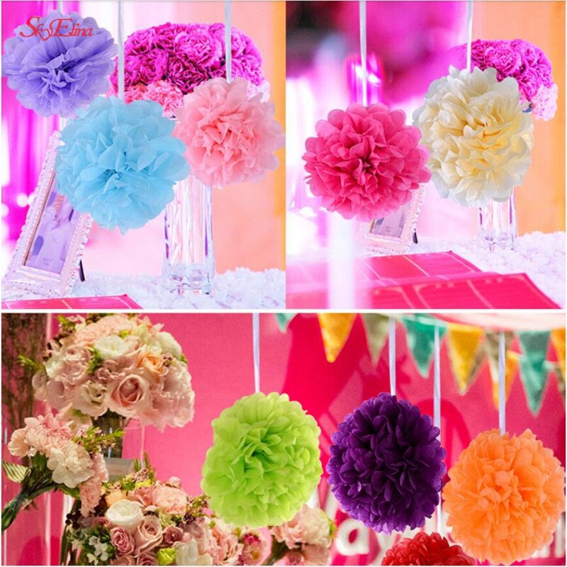 10 Pcs 6 Inch 15 Cm Kunstmatige Bloemen Tissuepapier Pom Poms Papieren Bloemen Ball Pompom Bruiloft Verjaardag Decoratie Partijen 5Z