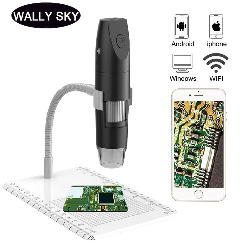1000X Wifi Microscope LED Illuminated 1080P Electronic Microscopes for PCB Jewelry Inspection Digital Microscope Android IOS PC