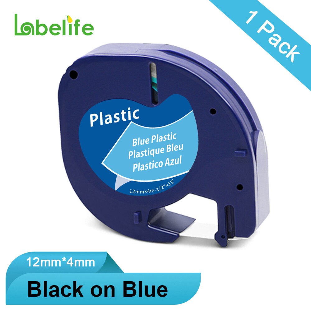 1Pc 91201 91200 91202 91203 91204 91205 12267 12Mm Labeltapes Compatibel Voor Dymo Letratag Voor Dymo LT-100H LT-100T Label Maker: Plastic Blue