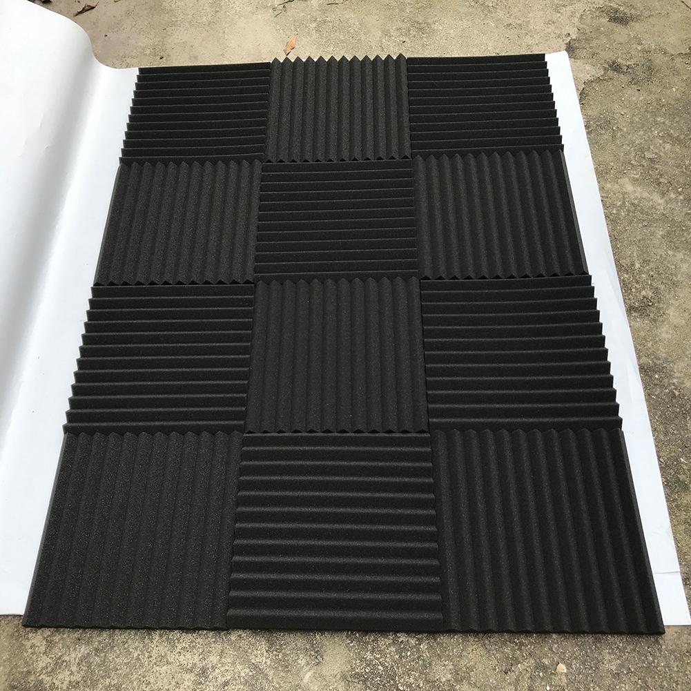 6/12 Pcs 300X300X25 Mm Geluiddichte Schuim Panelen Absorptie Spons Geluid Stop Absorptie Spons Drum kamer Accessoires Katoen Board