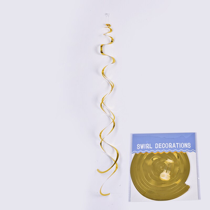 DIY Swirl Banner Decorative Ceiling Hanging Metallic Wedding Favor Birthday Decor Garland Party Supplies: Gold