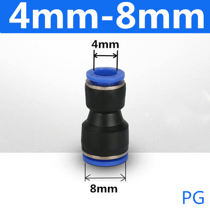 Pneumaattiset liittimet kiinnitys muoviliitin pu  pg 4mm 6mm to 8mm 10mm ilma-vesiletku putki työnnä sisään suorat kaasun pikaliittimet: Pg 4-8
