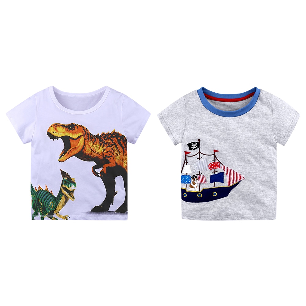 18M-4T Kinderen Cartoon Print T-shirts Meisjes Jongens Zomer Korte Mouw Tops