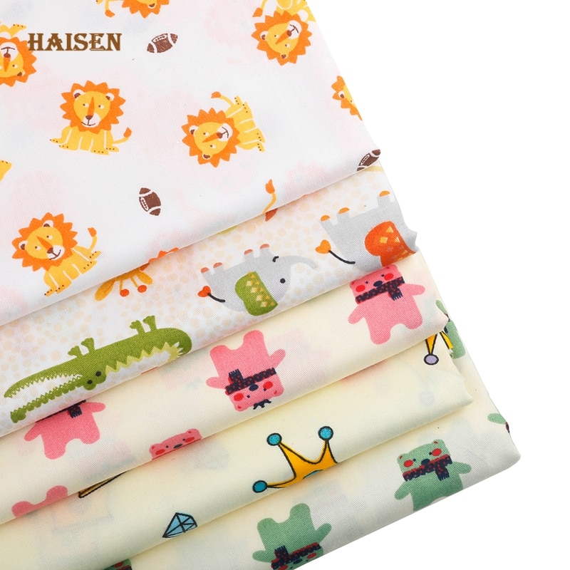 5pcs/Lot,Cartoon Lion King Series Twill Patchwork Cotton Fabric Tissue Cloth Set DIY Sewing Quilting Handmade Material 20x25cm