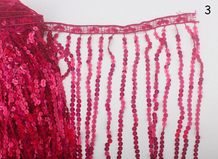30cm Breedte 2yards Shiny Sequin Tassel Fringe DIY Kostuum Trim Accessoires Applique Show Jurk Handgemaakte Kant Stof: No.3