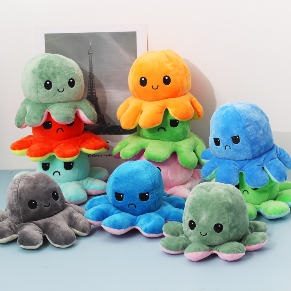 Plush Toys Kids Soft Octopus Plush Animal Crossing Children Double-sided Flip Doll Soft Pulpo Reversible Cute Peluches Toys