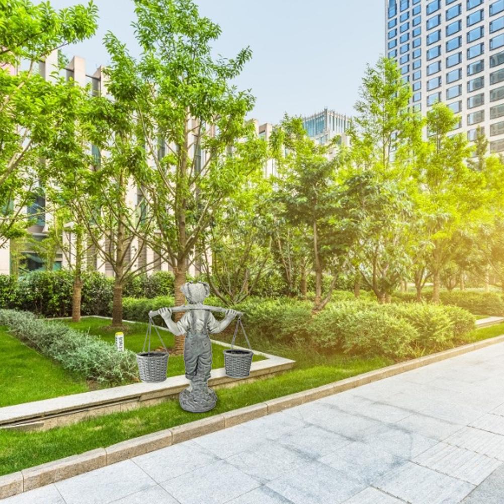 Lille pige to tone haven statue sten haven statuer og skulpturer til boligindretning landskab jardineria ornamenter