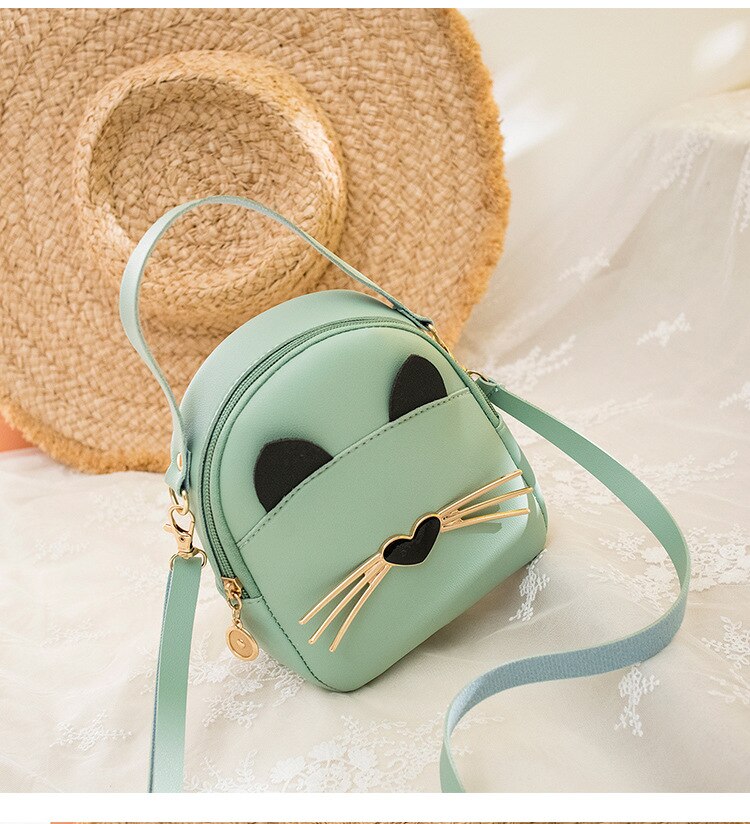 Cat students daily small backpack spring and summer Korean version of the shoulder messenger bag mobile phone bag XW-3063