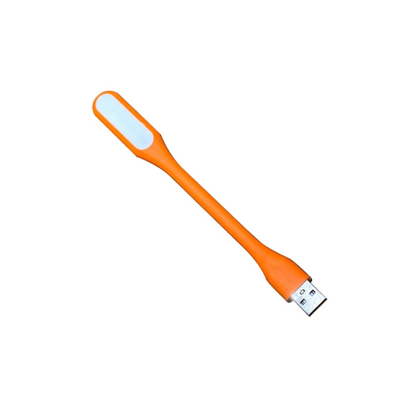 1 2PCS Mini USB LED Licht Tragbare Buch Lesen Nachtlicht Flexible Biegsamen Augenschutz Lampe Für Power Bank computer: WHITE / orange