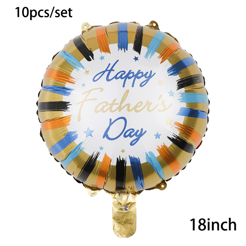 10Pcs 18Inch Engels Gelukkige Vaderdag Helium Globos Beste Vader Grote Vader Folie Ballonnen Vader Moeder Party decoratie: iridescent