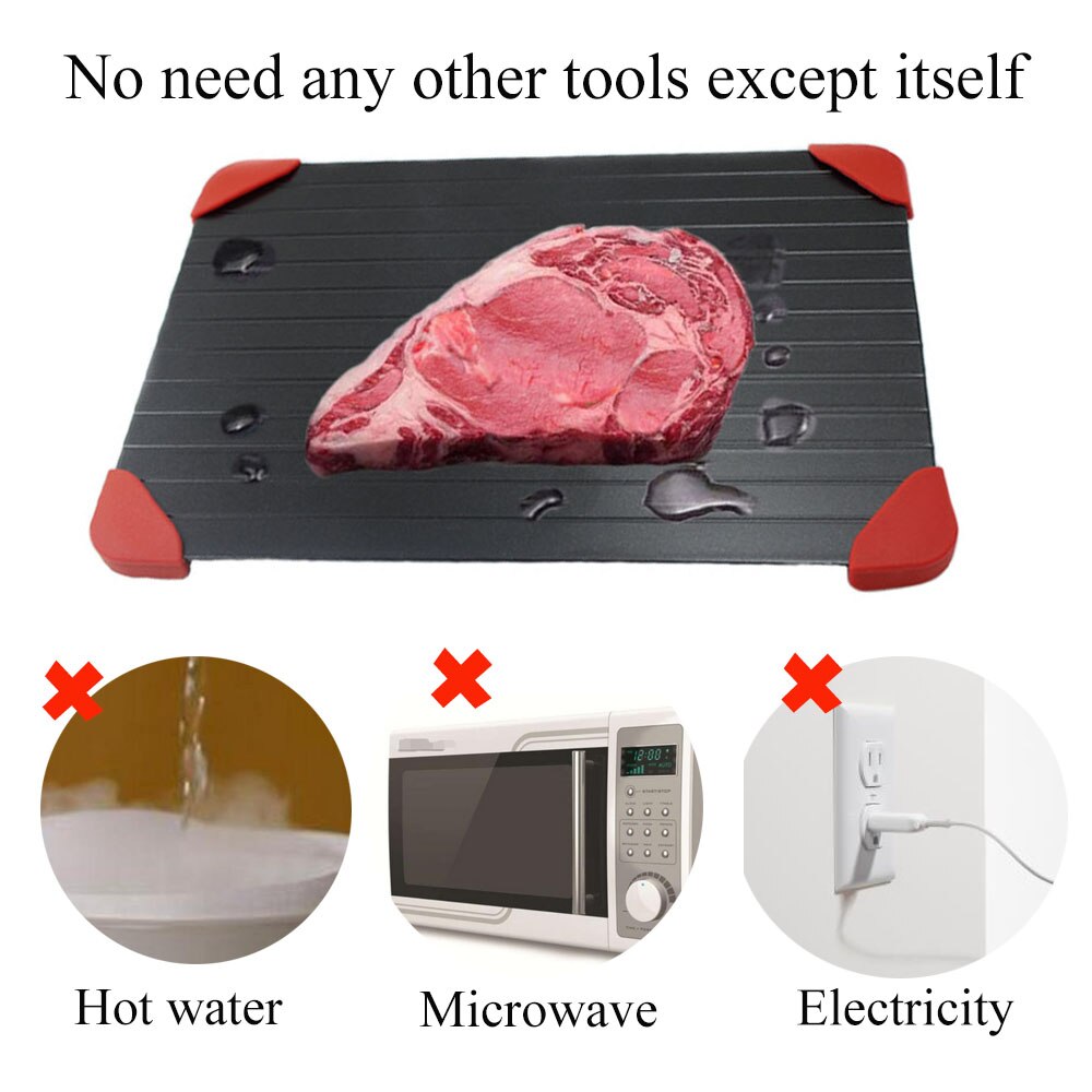 Quick defrosting tray magic metal plate safe defrosting tray quick defrosting meat fish sea food kitchen cooking gadget t