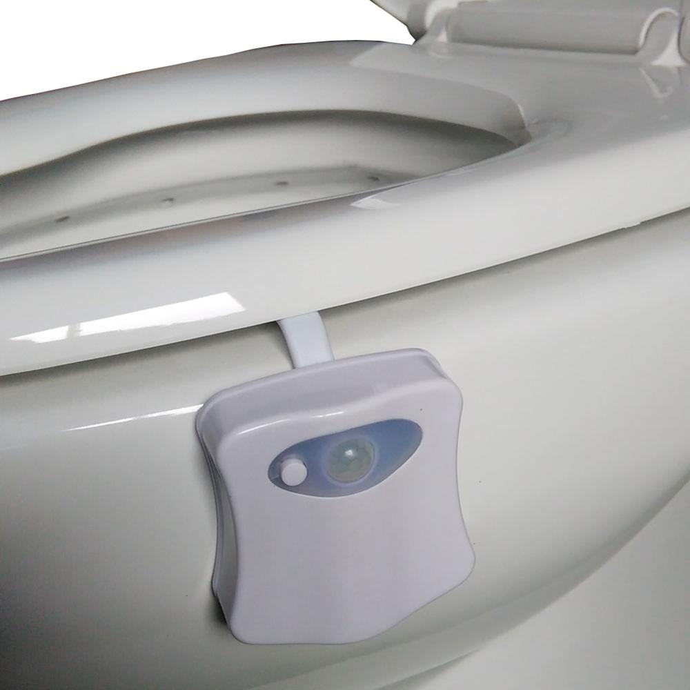 Natlys sensor toiletlampe 8 farver baggrundsbelysning toilet skål ledet luminaria lampe nattelys pir smart natlys lampe til barn