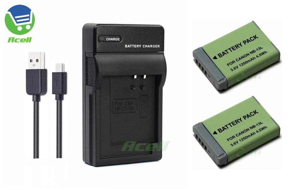 NB-13L Battery + LCD USB Dual Charger for Canon PowerShot SX740 SX730 SX720 SX620 HS PowerShot G7X G1X Mark III Camera: 2Battery 1Charger