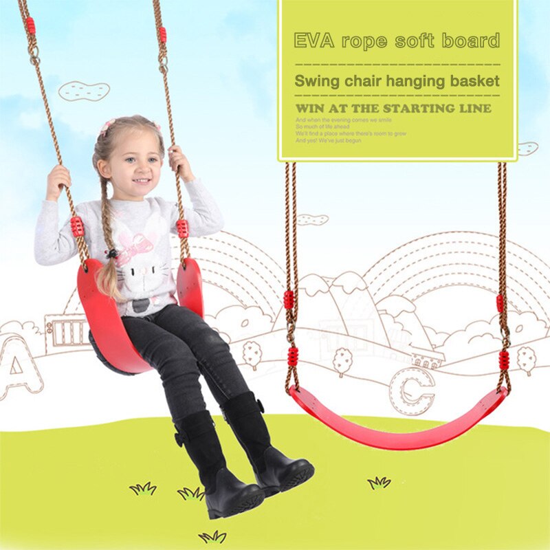 Baby Funny Toys Outdoor Garden Tree Swing Rope Seat For Kids Color EVA Soft Board U-shaped Swing Kindergarten Playground Swing