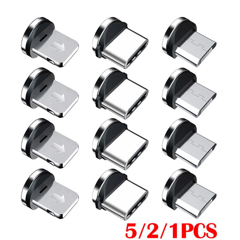 Embout de câble magnétique rond, prise de câble de chargement Micro USB, adaptateur de câble magnétique USB Type C pour Iphone, embouts de câble de chargeur magnétique