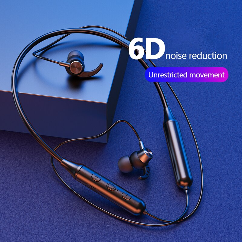 Swalle magnetische draadloze bluetooth-oortelefoon 6d muziekheadset telefoon nekband sport oordopjes oortelefoon met microfoon voor iphone samsung