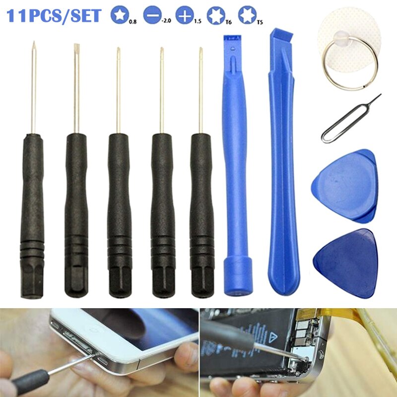 Kit d'outils de réparation de tournevis 11 pièces/ensemble levier d'ouverture pour iPhone 8 7 6 5 4 4S 3GS SMR88