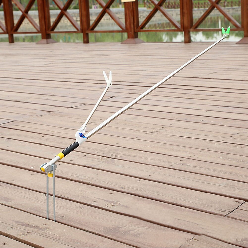Angle Adjustable Telescoping Folding Bite Bracket Lake Outdoor Portable Stainless Steel Fishing Rod Holder Hands Free 1.5-2.4m