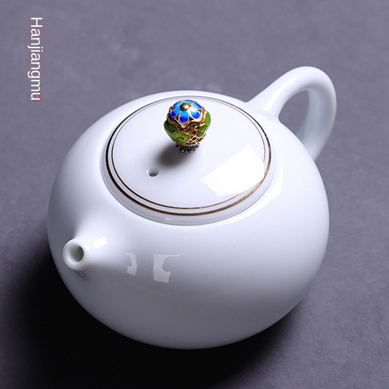 Keramische Witte Thee Pot Theepot Keramische Thee Zoete Witte Kleine Enkele Pot Huishouden Filter Thee Pot Traditionele Chinese Thee Set