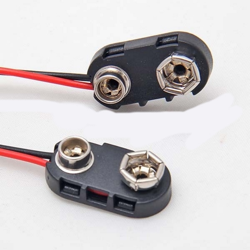 10 stücke Neue schnappen auf 9V Batterie Energie Kabel Führt Clip Jack Anschluss Harten Hülse