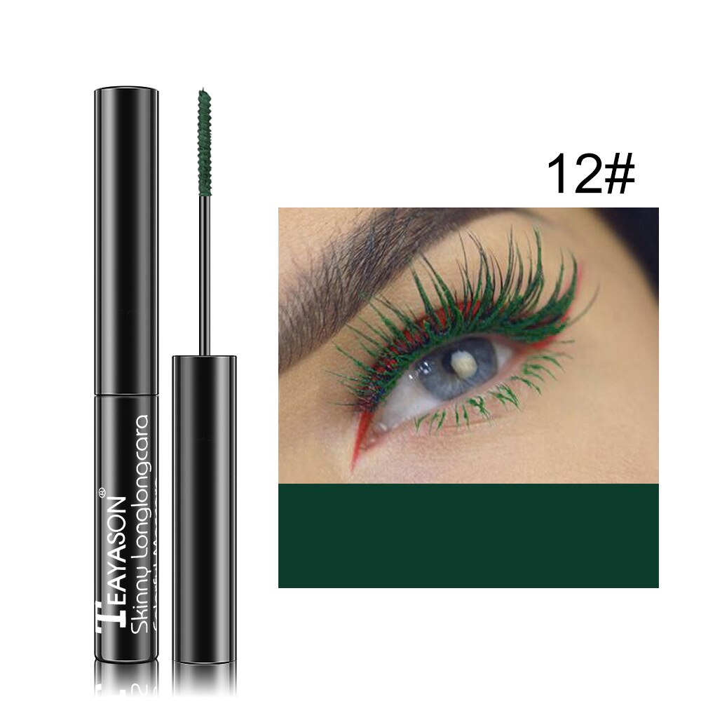 Kleur Mascara Waterproof Langdurige Blauw Groen Rood Zwart Wit Kleur Mascara Curling Verlenging Wimpers: 12
