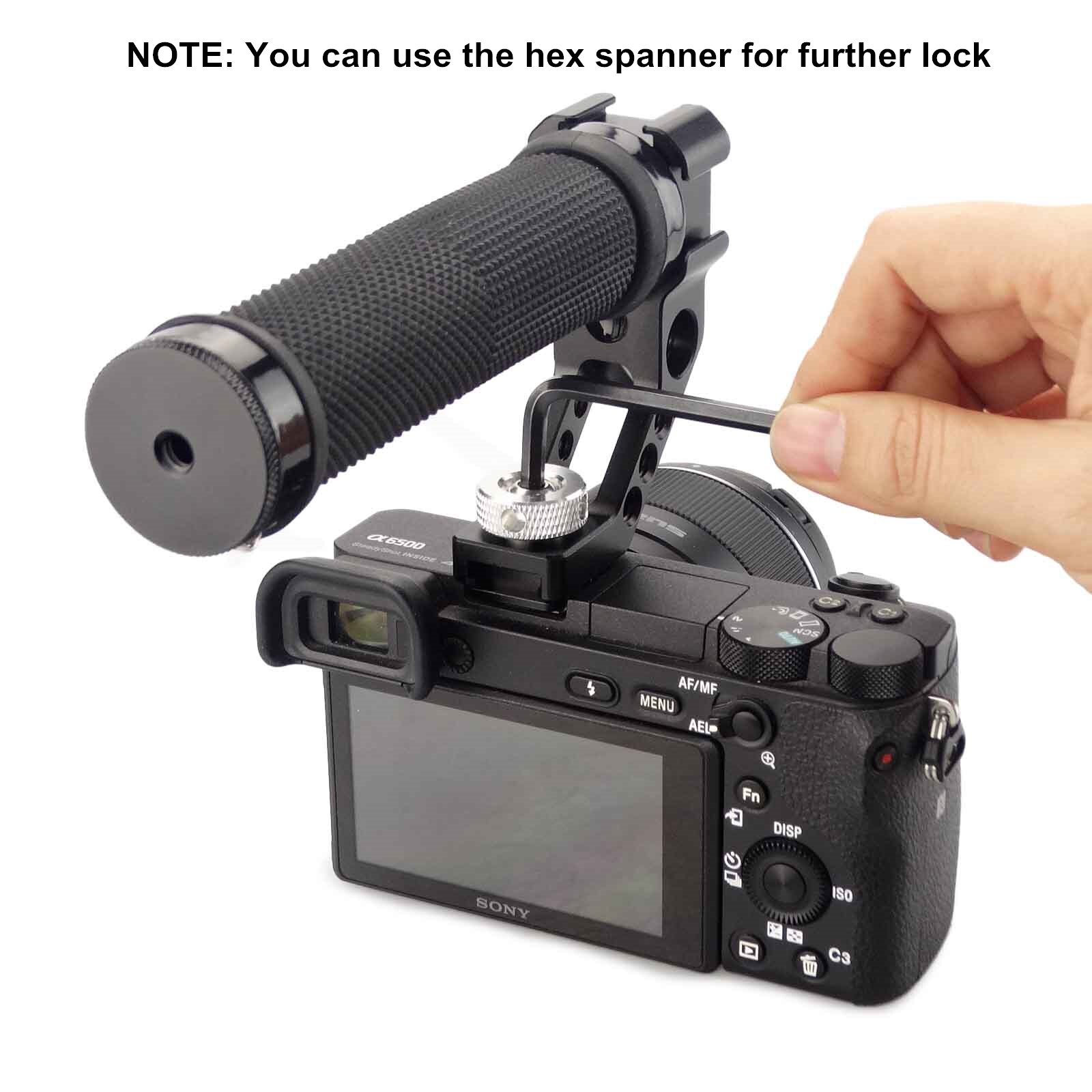 MAGICRIG Cold Shoe Top Handle with 3 Cold Shoe Adapter Mounts for A7C A7RIII A7III EOS R5 R6 Camera to Mount Microphone, Flash