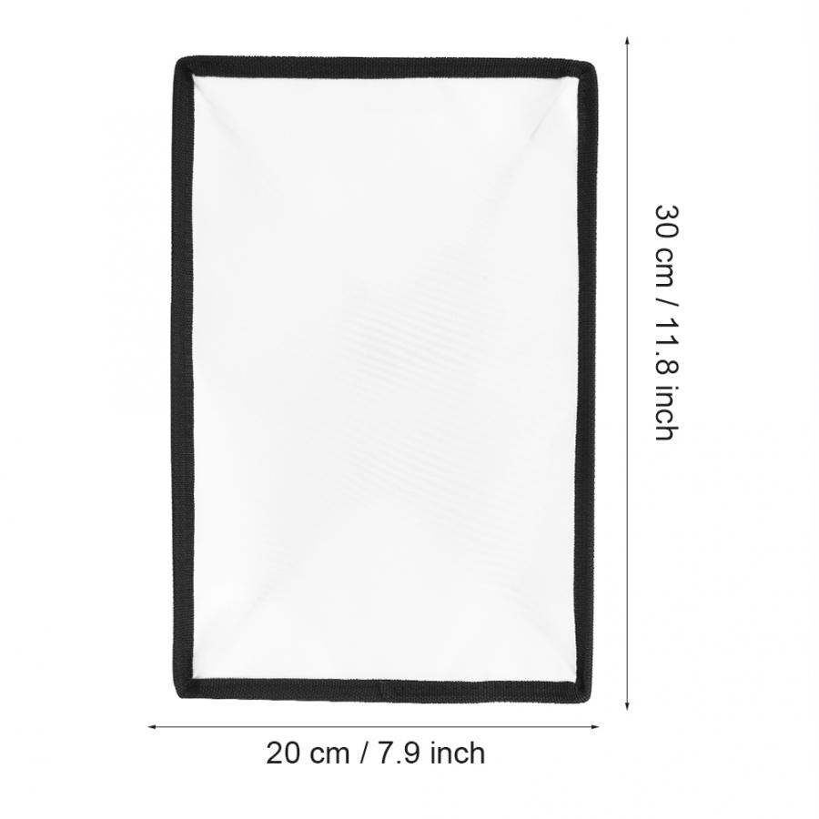 Universaali 20 x 30cm speedlite softbox-hajotin kameran salamavalon nopeusvaloihin kannettava softbox-hajotin