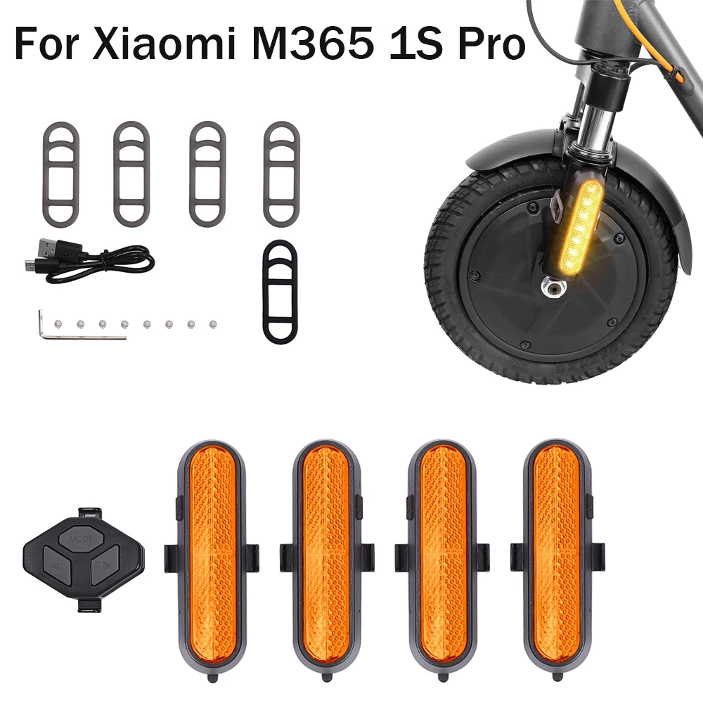 Intelligent Remote Control Turn Signal Light Waterproof LED Warning Turn Signal Light for Xiaomi M365 1S Pro Electric Scooter