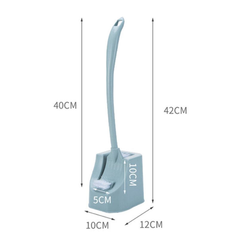 Lavatory Brush Toilet Brush & Holder Set Portable Toilet Brush Long Handle Bathroom Scrub Double Sided Cleaning Brush