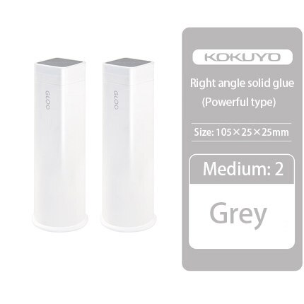 KOKUYO-pegamento sólido para decoloración de oro, barra de pegamento de ángulo recto, pegamento cuadrado fuerte de alta viscosidad, para oficina y escuela, Japón: Medium  grey