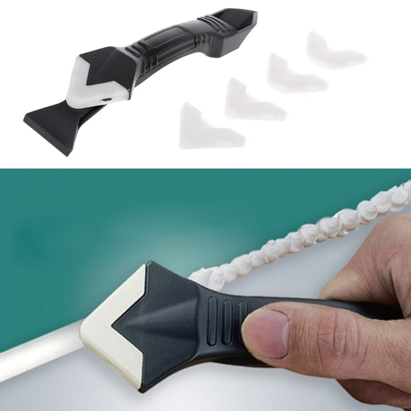 DIY 3 In 1 Sealant Angle Scraper Silicone Trowel Grout Caulk Corner Remover Tool