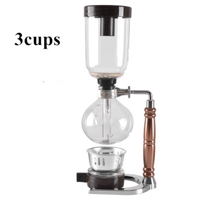 Novo Estilo de Casa Sifão cafeteira Sifão Chá tipo de filtro da máquina de café de vidro pote de vácuo cafeteira 3cup