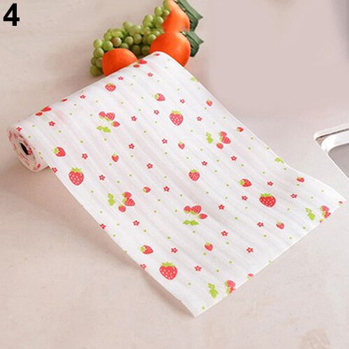 300cm Cute Polka Dots Shelf Paper Cabinet Drawer Liner Kitchen Table Mat Wardrobe Mat Printed Drawer Pad Paper: Strawberry