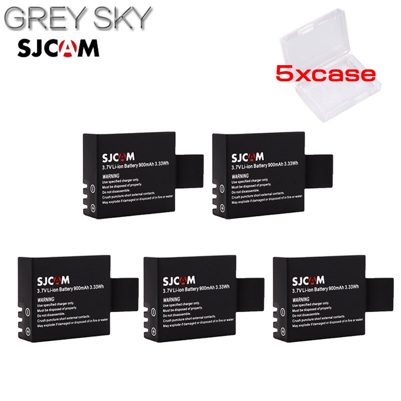 Batería de Cámara de Acción de 3,7 V, PG900mAh, para EKEN H9 H9R H3 H3R H8PRO H8R SJ4000 SJCAM SJ5000 M10 SJ5000X, baterías recargables: 5 battery