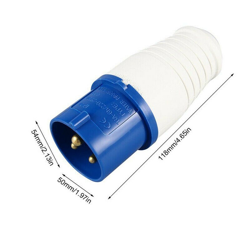 2Style Universal 240V 16 A 3 Pin Industrial Site Plug Socket Male/Female Waterproof For Studio And Warehouse