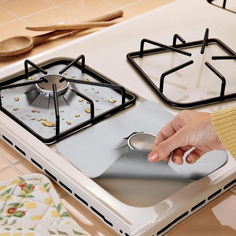 1/2/4Pcs/Set Reusable Gas Cover Stove Burner Mat Anti-fouling Oil Protector Pad Liner Kitchen Cleaning Tools Gas Stove Protector