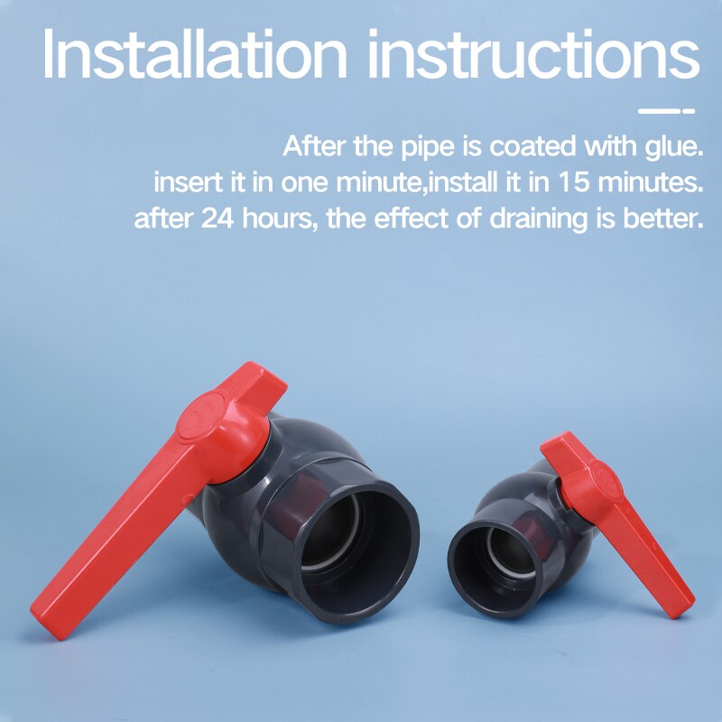 PVC Pipe Ball Valves Water Irrigation System Drainage Tube Quick Valve Water Pipe Connector Fittings