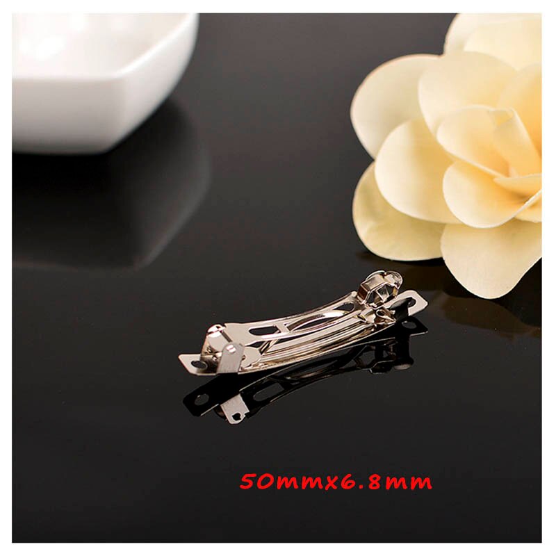 Französisch Haarspange Frühling Haar Clips Basis leer Bogen Haarnadel Automatische Haarspange Einstellung Erkenntnisse Für Schmuck Machen: 5cm / 10stck